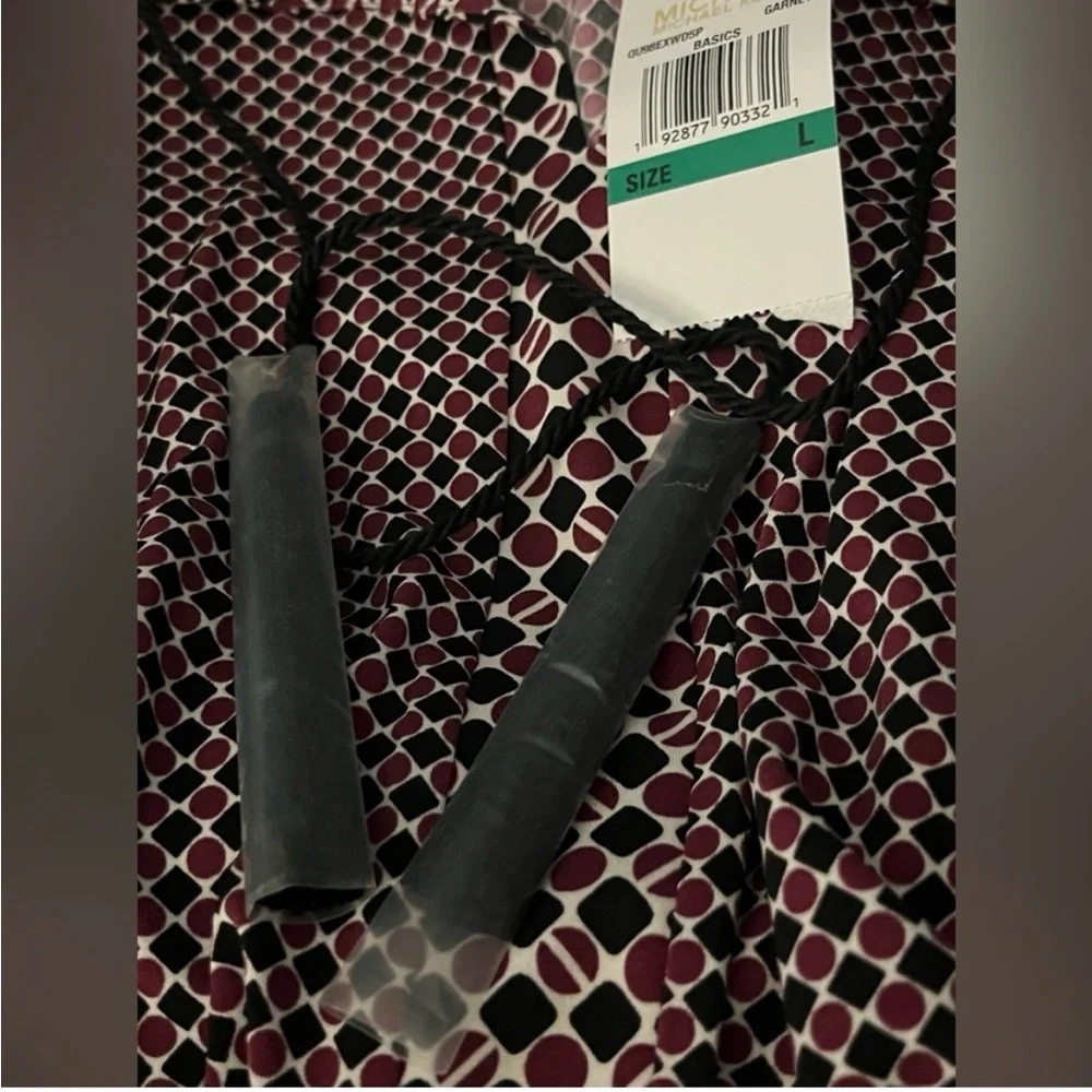 Michael Kors Garnet and Black With Tassels NWT $159 Dress Size Large